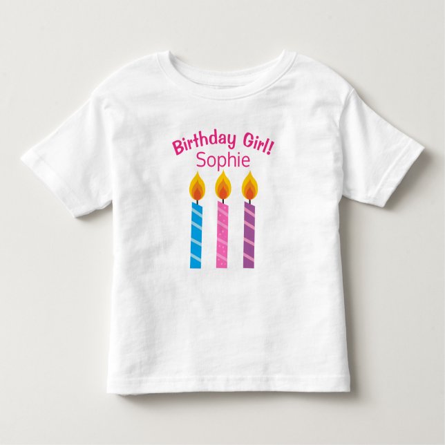Pour Les Tous Petits Chandelles d'anniversaire personnalisées T-shirt T (Devant)