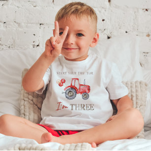 Pour Les Tous Petits Charming Red Tractor Anniversaire T-Shirt