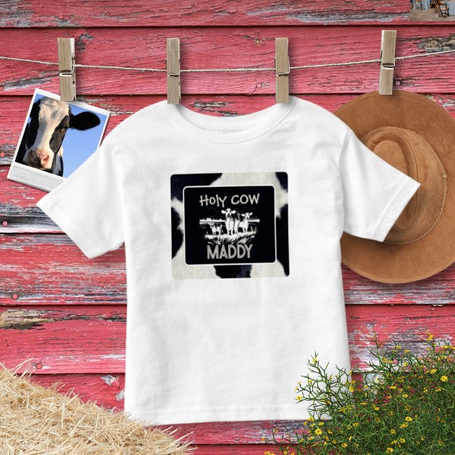 Pour Les Tous Petits Chemise Animal Print Holy Cow T-Shirt (Créateur téléchargé)