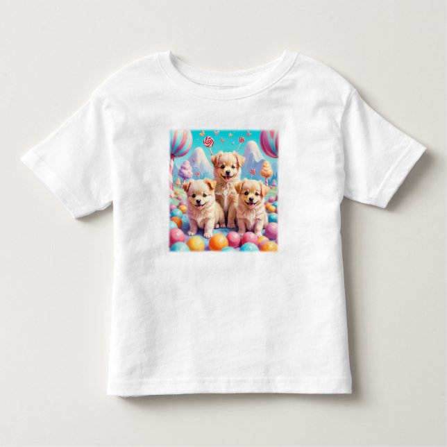 Pour Les Tous Petits Chiens en T-shirt Toddler de Candy Land (Devant)