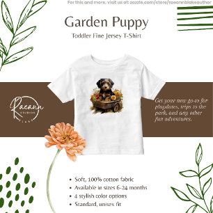 Pour Les Tous Petits Chiot dans un escargot de fleurs T-shirt enfant