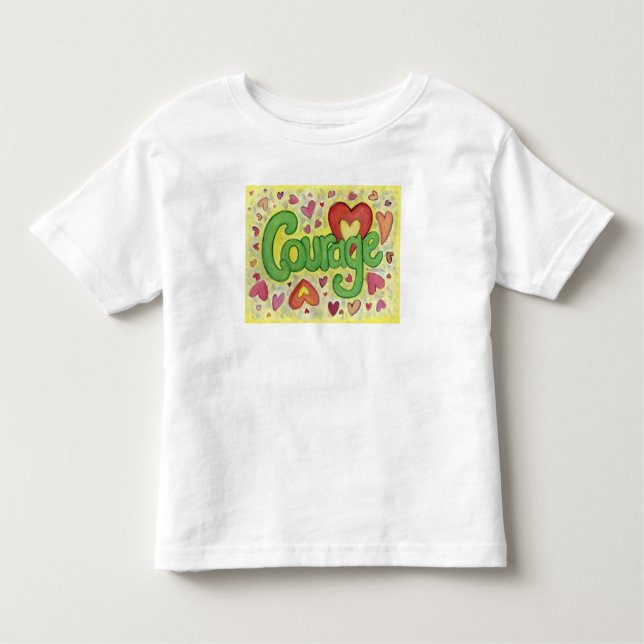 Pour Les Tous Petits Courage Coeur Word Art T-shirt personnalisé (Devant)
