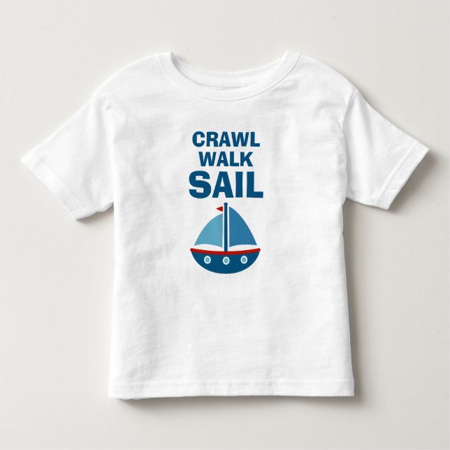Pour Les Tous Petits Crawl Walk Voile drôle t-shirt enfant (Devant)