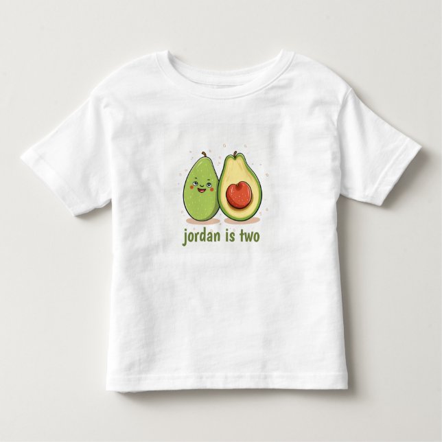 Pour Les Tous Petits Cute Avocado Deux Ans Cadeau Enfants T-shirt (Devant)