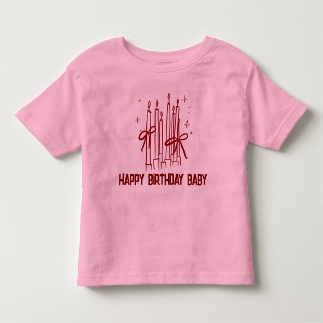 Pour Les Tous Petits Cute Birthday Candle T-Shirt for Kids (Devant)