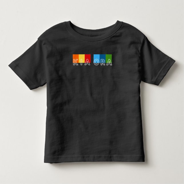 Pour Les Tous Petits Cute Kia Ora & Ka Kite NZ T-shirt Salutations (Devant)