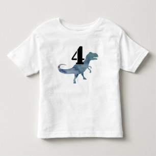 Pour Les Tous Petits Dinosaure Bleu Trex T-shirt Quatre Anniversaires