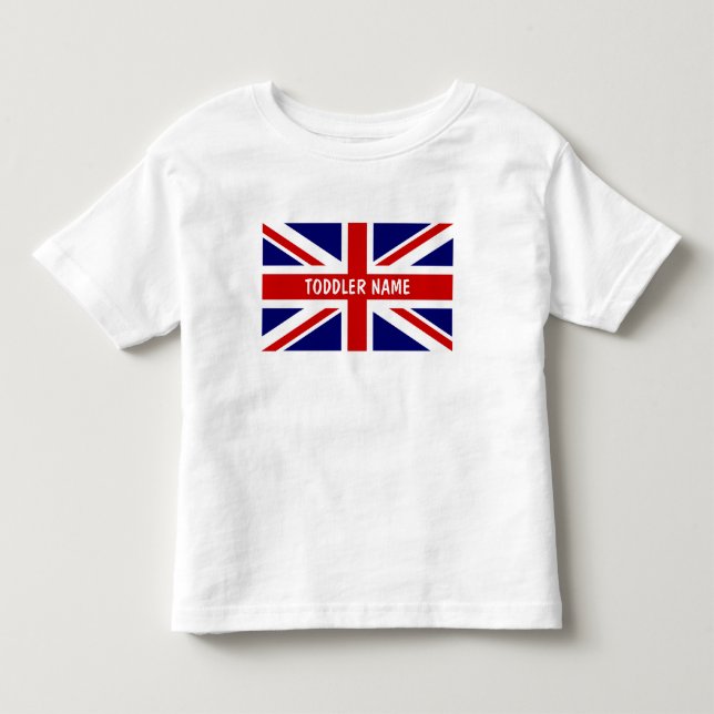 Pour Les Tous Petits Drapeau britannique Union Jack t-shirt personnalis (Devant)