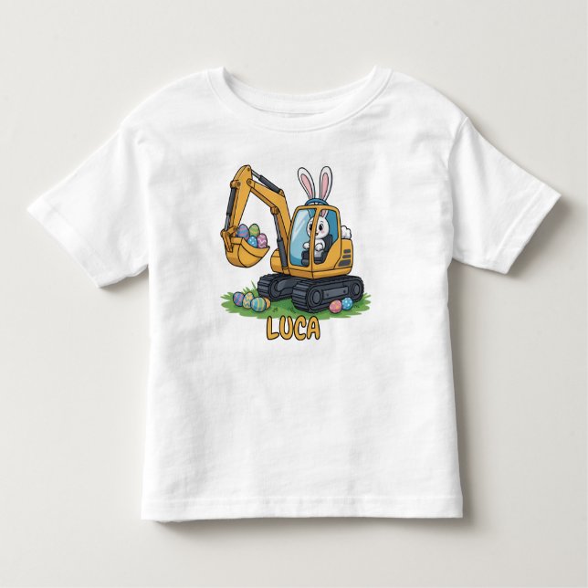 Pour Les Tous Petits Eggs-Cavator Toddler Easter Egg T-Shirt (Devant)