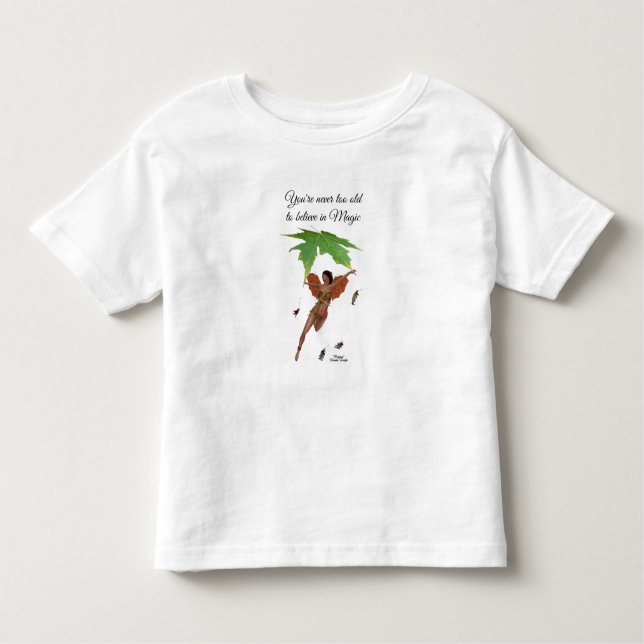 Pour Les Tous Petits Fée Cute Avec Ailes Brown Filles Jetons T-Shirt (Devant)