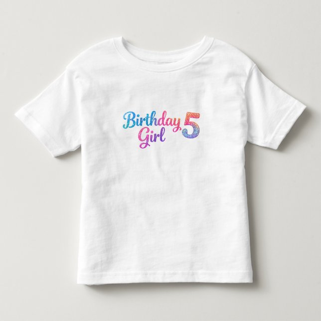 Pour Les Tous Petits Fille d'anniversaire pailletée 5 T-Shirt Enfant (Devant)