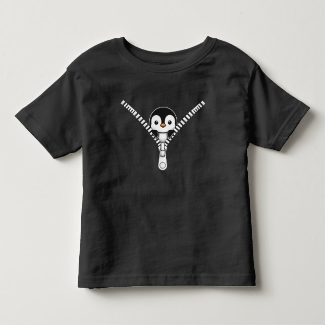 Pour Les Tous Petits Funny Penguin Peek T-Shirt (Devant)