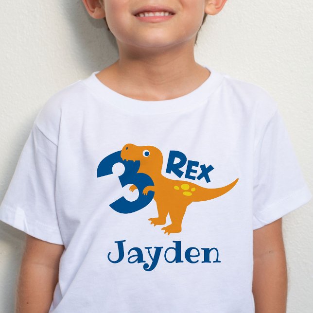 Pour Les Tous Petits Garçon 3e anniversaire 3-Rex Dinosaur T-Shirt (Créateur téléchargé)