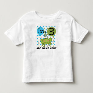 Pour Les Tous Petits Grenouille bleue personnalisée T-shirt 3e annivers