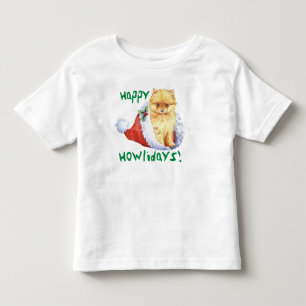 Pour Les Tous Petits Happy Howlidays Pomeranian T-Shirt