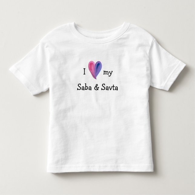 Pour Les Tous Petits I Love My Saba and Savta T-Shirt (Devant)