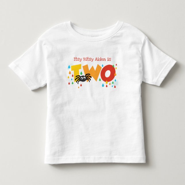 Pour Les Tous Petits Itsy Bitsy Spider Deuxième Anniversaire T-shirt pe (Devant)