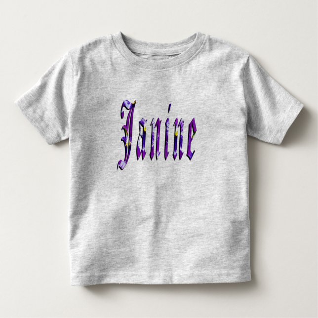 Pour Les Tous Petits Janine, Nom, Logo, Toddlers T-shirt gris (Devant)