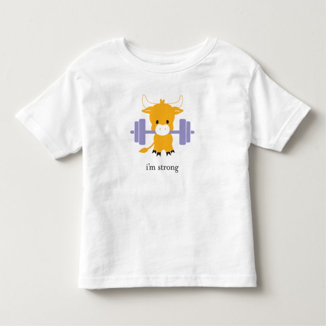 Pour Les Tous Petits Je suis fort ! Année du T-shirt Zoodiac Ox (Devant)