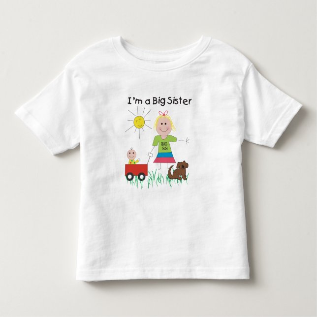 Pour Les Tous Petits Je suis une T-shirt Big Sister (Blond) (Devant)