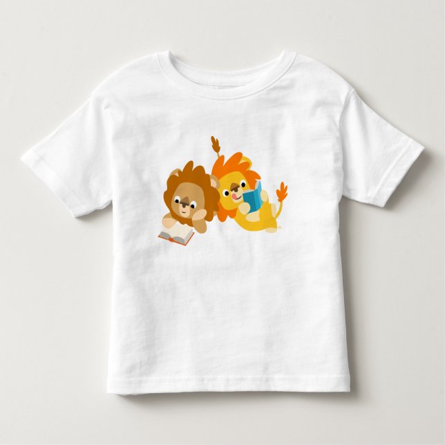 Pour Les Tous Petits Joli Cartoon Lion Lecteurs enfants T-shirt (Devant)