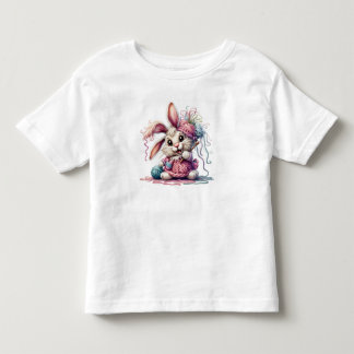 Pour Les Tous Petits Joli T-Shirt à motif de lapin tricoté aquarelle