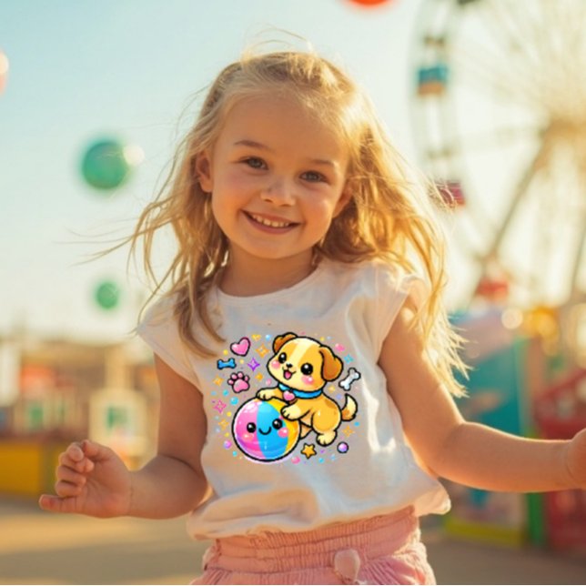 Pour Les Tous Petits Joli T-shirt bébé avec chiot scintillant Y2K (Créateur téléchargé)