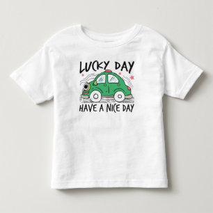 Pour Les Tous Petits Jolie voiture verte Lucky Day Toddler T-shirt