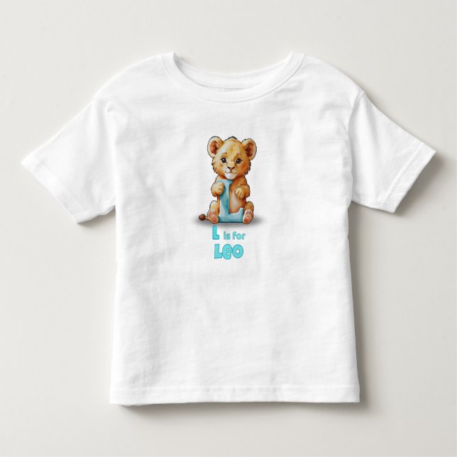 Pour Les Tous Petits L is for Leo - Custom Toddler T-Shirt (Devant)