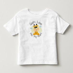Pour Les Tous Petits L'Amour de Dieu remplit mon coeur Giraffe T-shirt