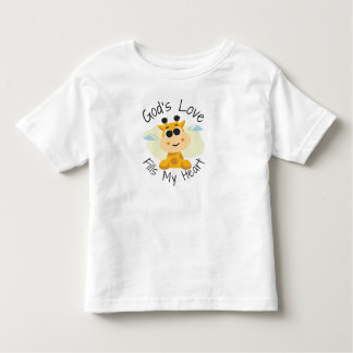 Pour Les Tous Petits L'Amour de Dieu remplit mon coeur Giraffe T-shirt 