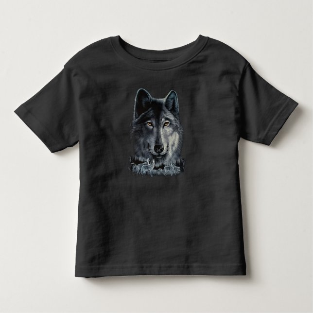 Pour Les Tous Petits Le T-shirt de Grey Wolf Kids (Devant)