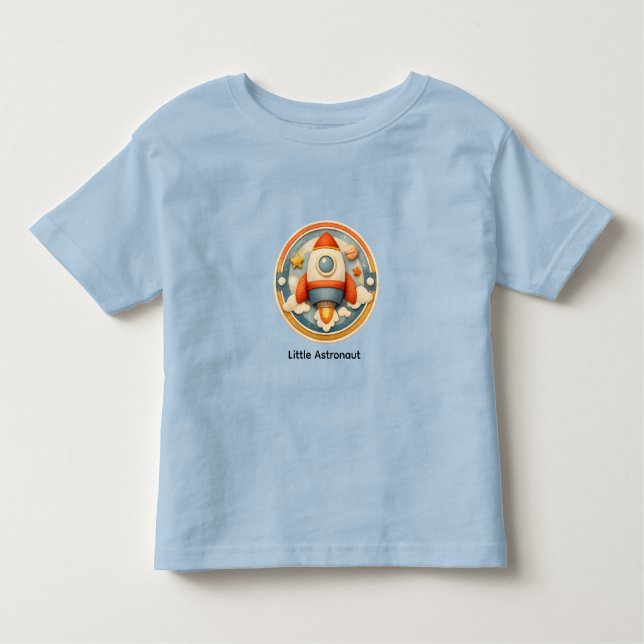 Pour Les Tous Petits Little Astronaut Cute Retro Kawaii Toddler T-Shirt (Devant)
