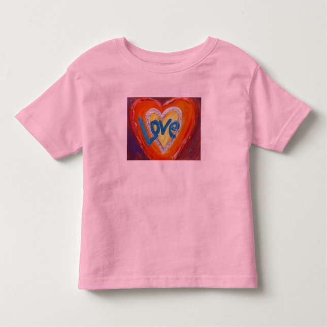 Pour Les Tous Petits Love Hearts Onduler Mot Inspirationnel Art T-Shirt (Devant)
