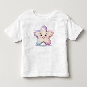 Pour Les Tous Petits Mignonne T-shirt blanc étoile souriante