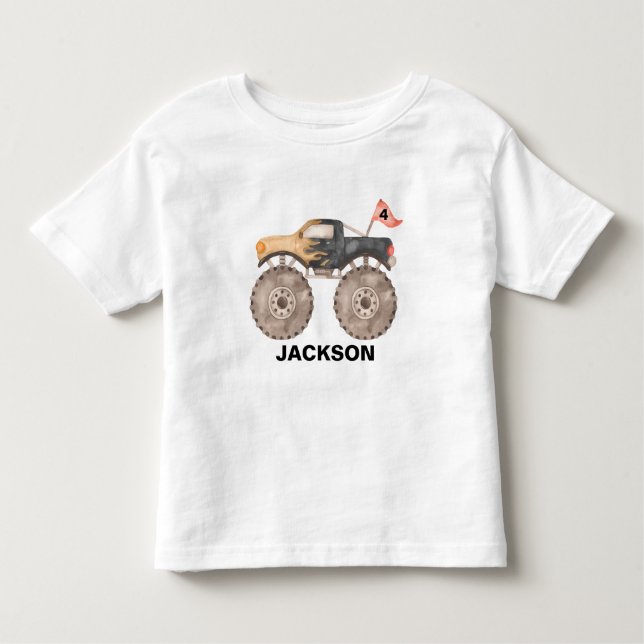 Pour Les Tous Petits Monster camion garçon d'anniversaire T-Shirt (Devant)