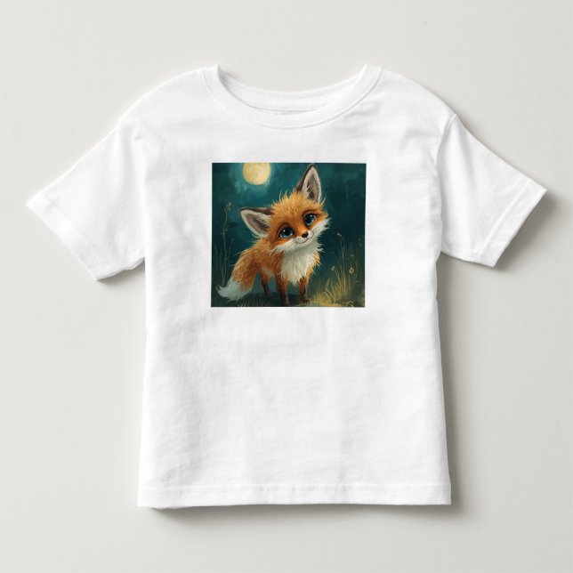Pour Les Tous Petits Moonlit Fox, Night Forest T-Shirt (Devant)
