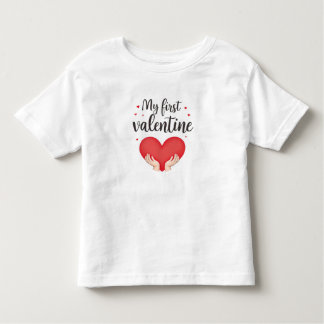 Pour Les Tous Petits  My First Valentine toddler T-Shirt cute heart
