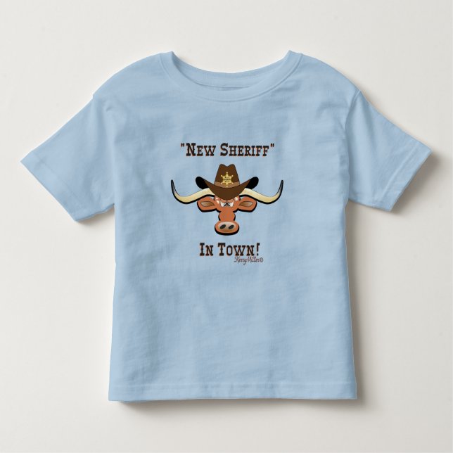 Pour Les Tous Petits Nouveau Sheriff En Ville, T-shirt Longhorn Toddler (Devant)