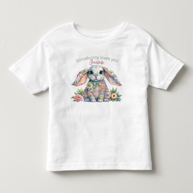 Pour Les Tous Petits Patchwork Floppy Earl Bunny T-Shirt (Devant)