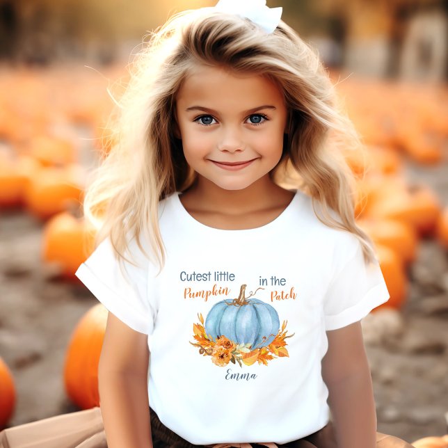 Pour Les Tous Petits Petit Citrouille Cutest Nom d'automne T-shirt Todd (Cutest Little Pumpkin Fall Name Toddler T-shirt)