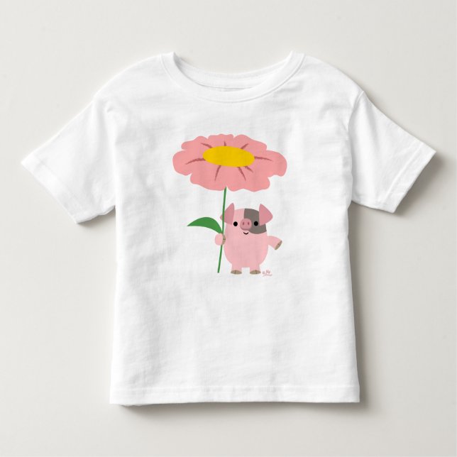 Pour Les Tous Petits Piggy avec un cadeau (rose) enfant T-shirt (Devant)