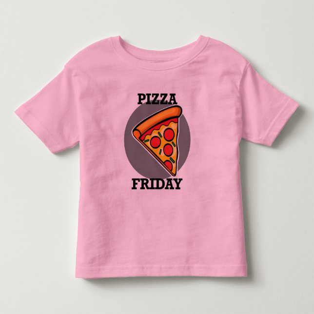 Pour Les Tous Petits Pizza Friday Design - Toddler Fine Jersey T-Shirt (Devant)