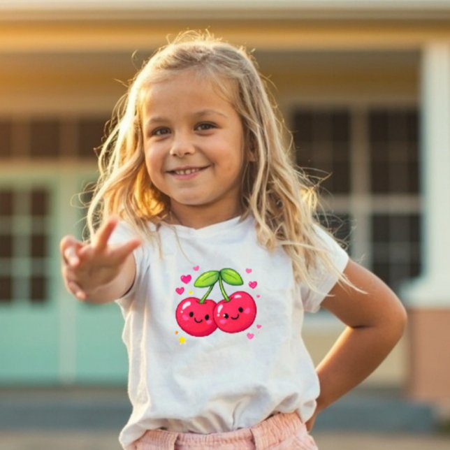 Pour Les Tous Petits Power Pals™ Cherry Love Toddler T-Shirt  (Créateur téléchargé)