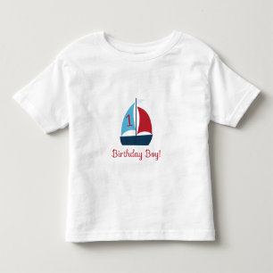 Pour Les Tous Petits Premier T-shirt de bateau à voile d'anniversaire