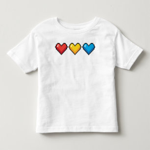 Pour Les Tous Petits Primaire Coeurs Pixel Enfants Nouveauté T-shirt