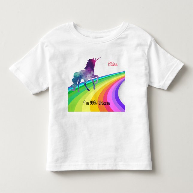 Pour Les Tous Petits Rainbow Unicorn - T-shirt fille (Devant)