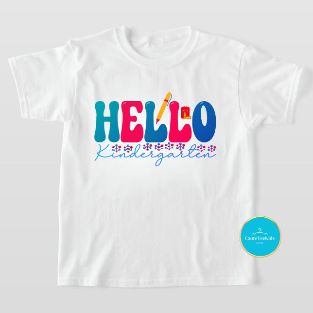 Pour Les Tous Petits Retour à l'école Tee | Bonjour T-shirt jardin d'en (Créateur téléchargé)