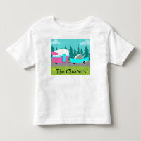 Rétro T-shirt personnalisable de campeur/remorque