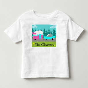 Pour Les Tous Petits Rétro T-shirt personnalisable de campeur/remorque